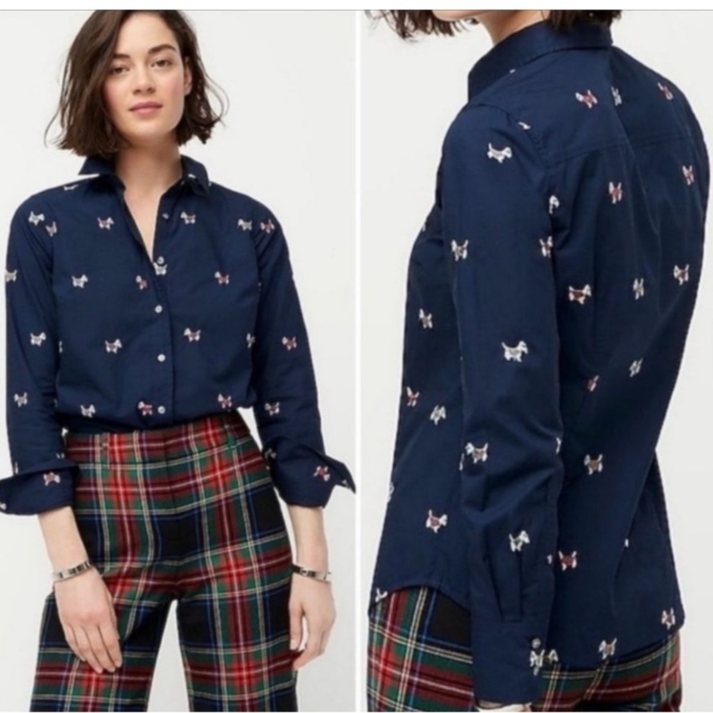 J Cree Navy Blue Blouse
